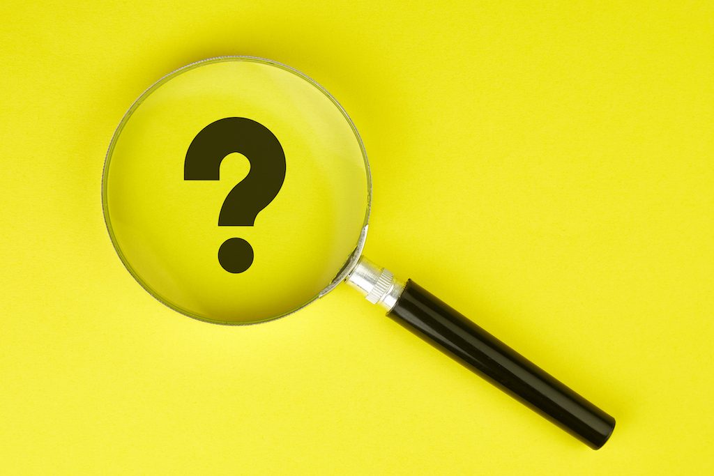 Magnifier And Question Mark Symbol On Yellow Background Stock Photo. Electrical Contractors