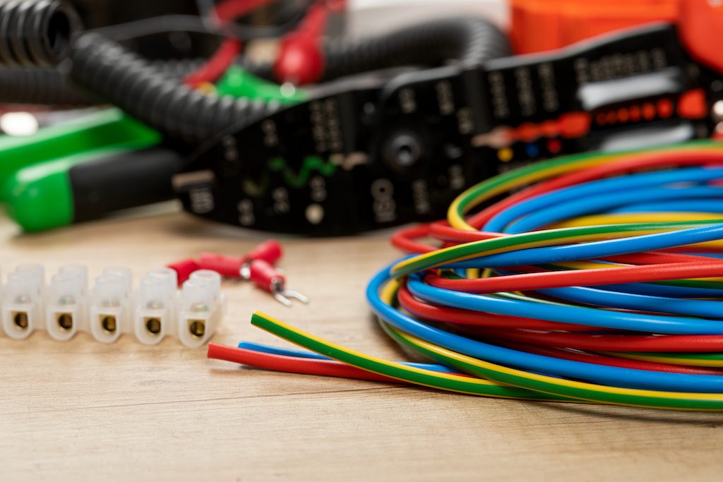 Wires, tools, voltage testers and other supplies for electrical service needs.