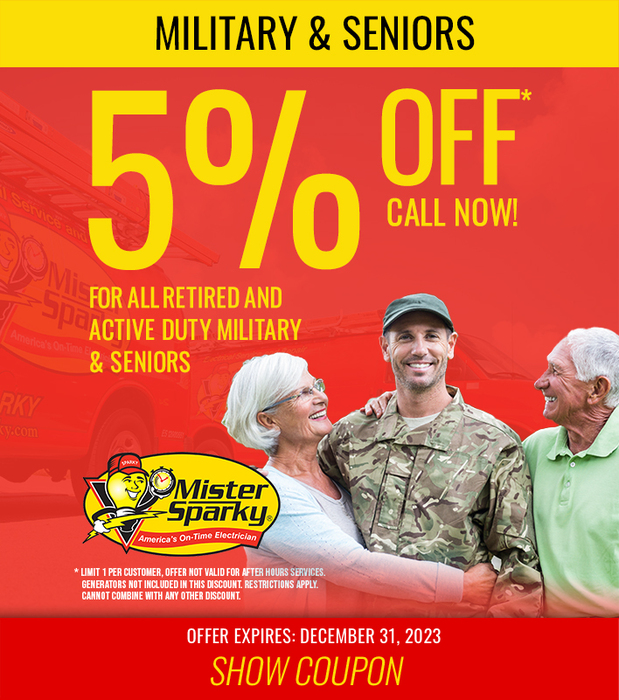 5% Off for all retired and active duty military and seniors | Mister Sparky of Florence, SC