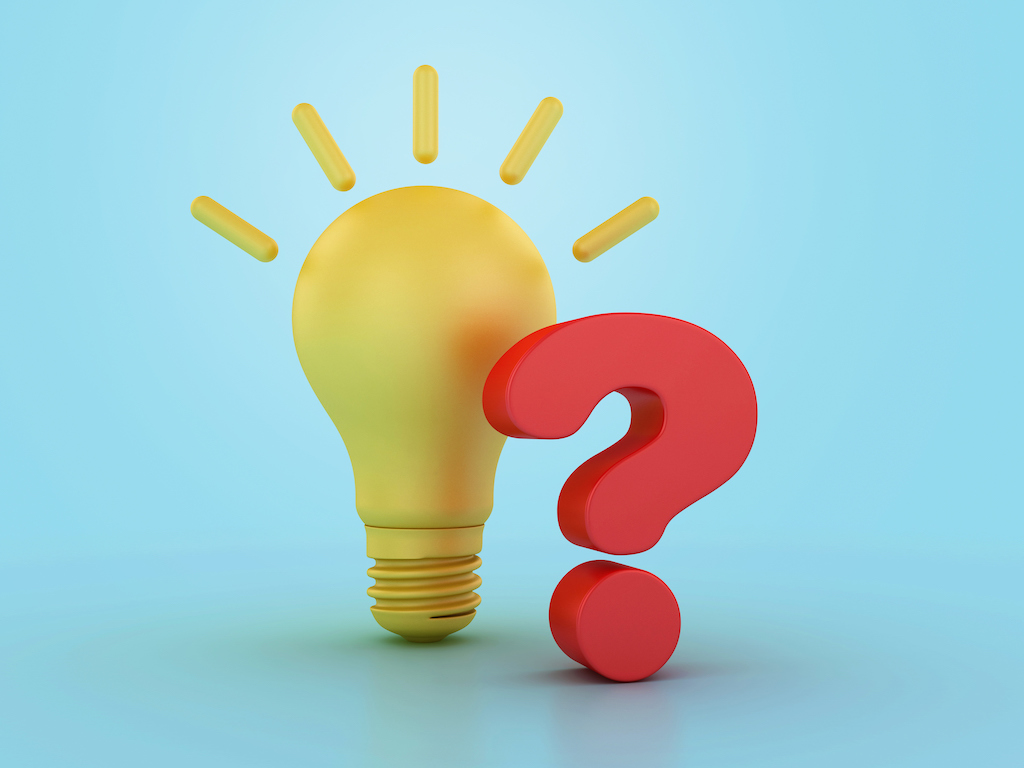 Red question mark with yellow lightbulb. | FAQ about Electrical Panel Upgrades