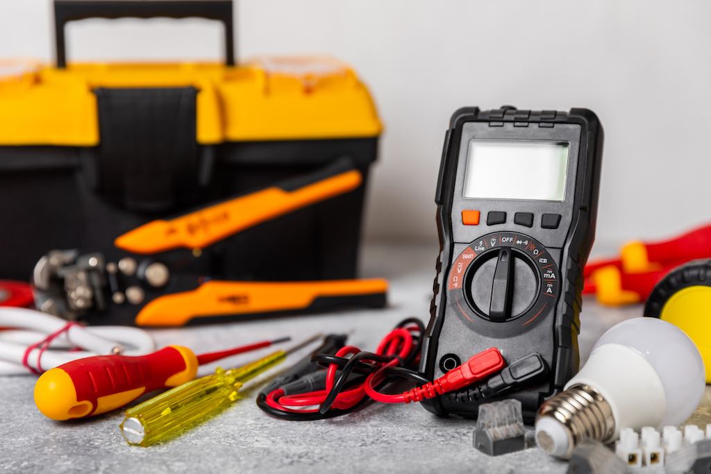 Tools for an electrician to meet code compliance. 